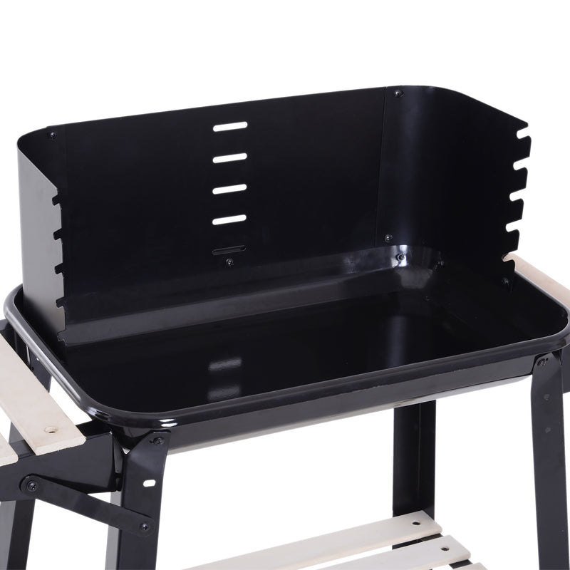 Barbecue a Carbone Carbonella Picnic Altezza Regolabile Nero 87x45x83 cm -8