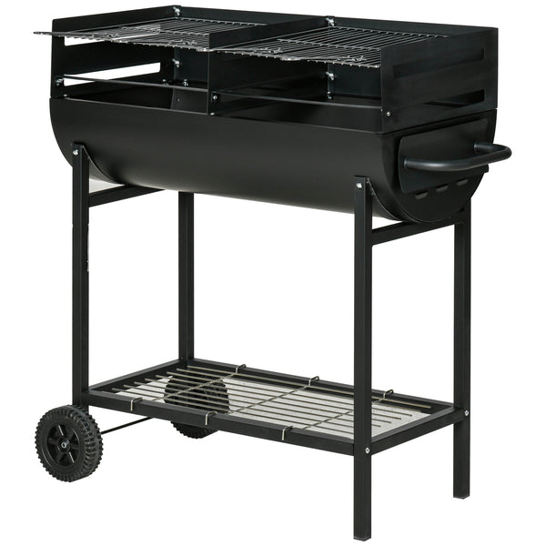 prezzo Holzkohlegrill aus Stahl 90x45x96 cm Rush Black