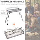 Barbecue a Carbone Carbonella Portatile in Acciaio 100x43x68 cm  Rack-6