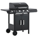 Barbecue a Gas 4 Fuochi 110x50x100 cm in Metallo Nero-1