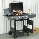 Barbecue a Gas 4 Fuochi 110x50x100 cm in Metallo Nero-2