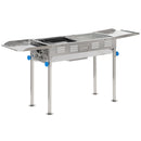 Barbecue a Carbone Carbonella 120x31x60-70 cm in Acciaio Inox Argento-1