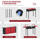 Barbecue a Carbone Carbonella 120x31x60-70 cm con Griglia e Teglia Nero-6