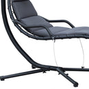 Sedia Dondolo Pensile Relax Chaise Longue con Tettuccio Grigio-10