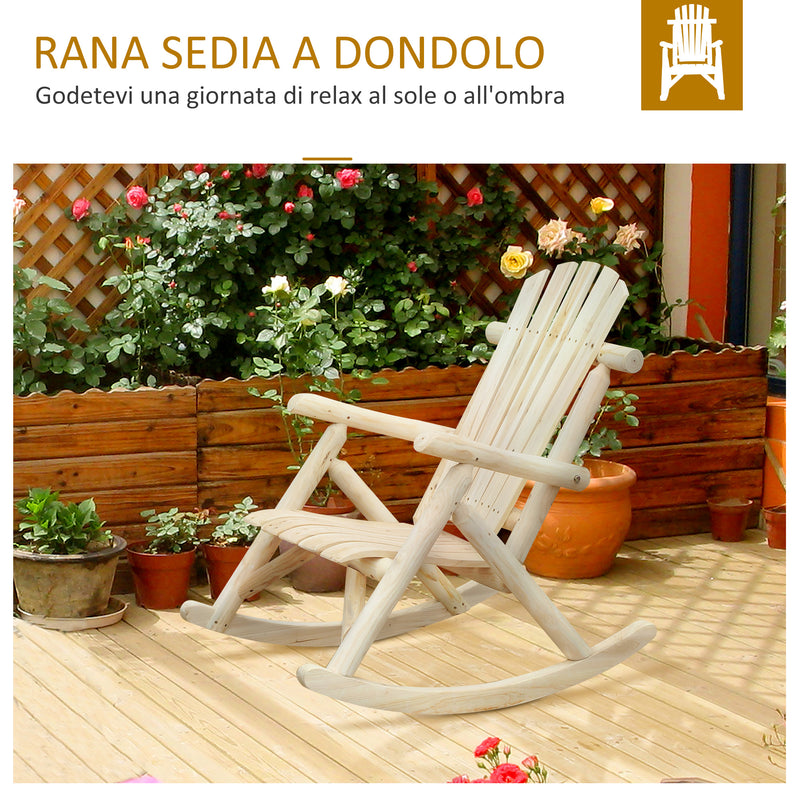 Sedia a Dondolo da Giardino in Legno 66x96x98 cm  Vermont-4