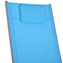 Sedia a Dondolo da Giardino Impermeabile in Alluminio Blu 120x61x88 cm -5