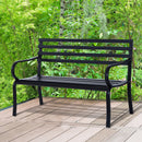 Panca da Giardino 2 Posti in Metallo 127x62x82 cm  Nero-2