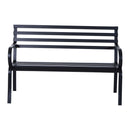 Panca da Giardino 2 Posti in Metallo 127x62x82 cm  Nero-4