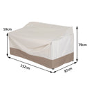 Telo Copertura per Mobili da Giardino in Tessuto Oxford Crema e Marrone 152x87x59/79 cm -4