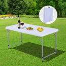 Tavolo da Campeggio Picnic Richiudibile a Valigetta in Polietilene Bianco 122x61x59/74 cm -2