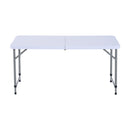 Tavolo da Campeggio Picnic Richiudibile a Valigetta in Polietilene Bianco 122x61x59/74 cm -6