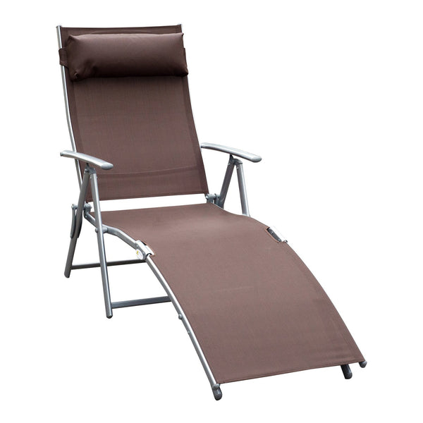 Relax Sonnenliege, faltbar, brauner Metallrahmen, 137 x 63,5 x 100,5 cm sconto