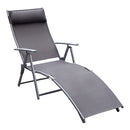 Lettino Prendisole Relax Pieghevole Telaio in Metallo Grigio 137x63.5x100.5 cm -1