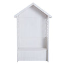 Casetta Box da Giardino in Legno Bianco 141x76x225 cm -5