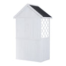 Casetta Box da Giardino in Legno Bianco 141x76x225 cm -6