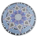 Tavolino da Giardino in Ceramica a Mosaico Blu e Bianco Ø60x71 cm -5