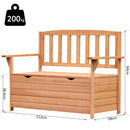 Panchina da Giardino 2 Posti con Vano Contenitore in Legno 112x58x84 cm -3