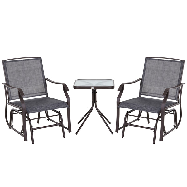 Garten-Lounge-Set aus Stahl mit 2 Stühlen und Couchtisch in Braun und Grau online