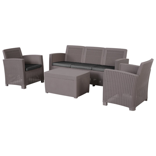 Gartengarnitur Sofa 2 Sessel 1 Couchtisch Friendly Grey online