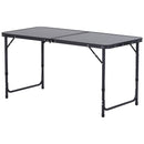 Tavolo da Campeggio Picnic Pieghevole Regolabile in Alluminio 120x60x68 cm  Grigio e Nero-1