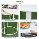 Set 2 Tavoli da Giardino Sovrapponibili Ø70 cm e Ø50 cm in Ferro Bianco-6