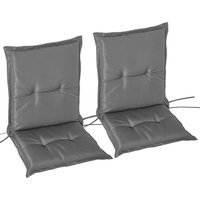 Set 2 Cuscini per Serdie da Giardino 100x48 cm con Schienale Alto in Poliestere Grigio Scuro-1