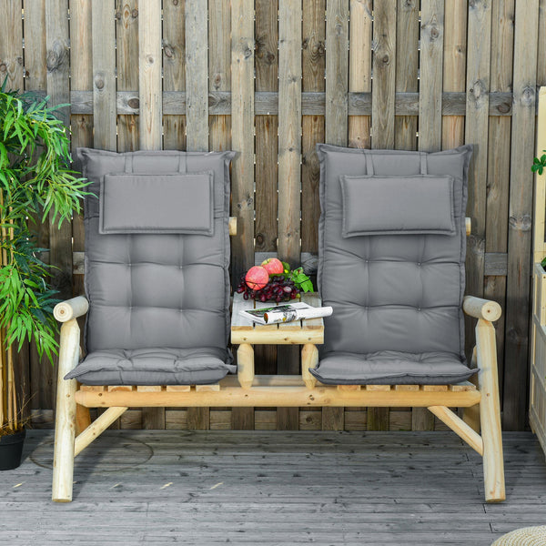 prezzo Set mit 2 Kissen für Gartensessel 50 x 129 x 9 cm aus dunkelgrauem Polyester