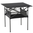 Tavolo Pieghevole da Campeggio 70x70x69 cm in Alluminio Nero-1