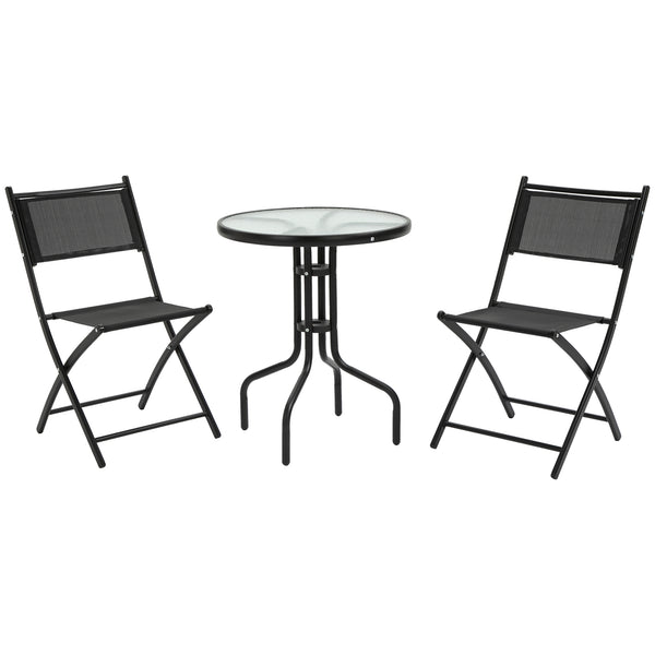 Set aus Couchtisch und 2 Klappstühlen aus schwarzem Metall prezzo