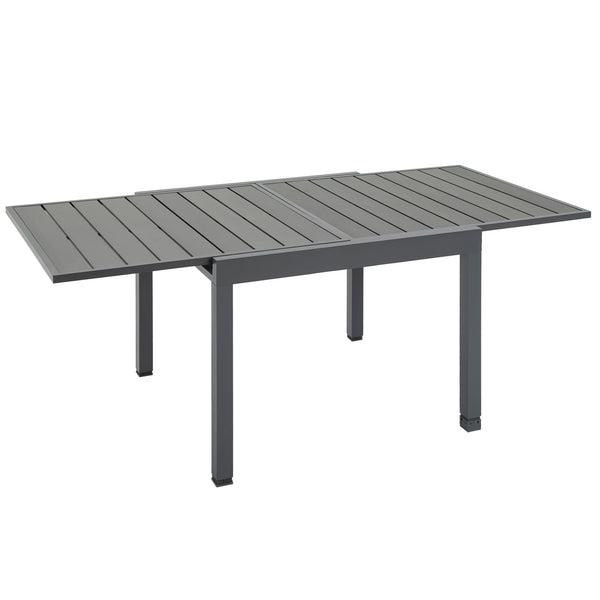 Ausziehbarer Gartentisch 180 x 90 x 73 cm aus Kunststoff und grauem Aluminium prezzo