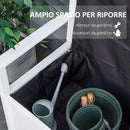 Panchina da Giardino 2 Posti 123,5x66,5x97 cm con Contenitore in Legno Bianco-5