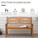 Panchina da Giardino 2 Posti 123x61x89,5 cm in Legno Naturale-6