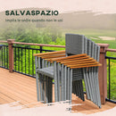 Set Tavolo e 6 Sedie da Giardino  in Acciaio Legno e Rattan Grigio-5