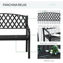 Panchina da Giardino 2 Posti 128x58,5x89 cm in Acciaio e Ghisa Nero-5