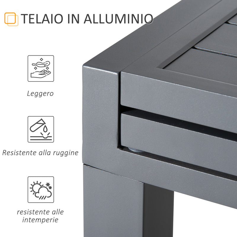 Tavolo Allungabile da Giardino 135-270x90x75 cm in Alluminio Grigio-5