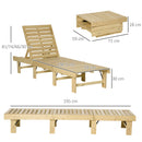 Set 2 Lettini Prendisole 195x59x30 cm in Legno Naturale-3