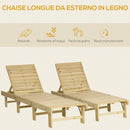 Set 2 Lettini Prendisole 195x59x30 cm in Legno Naturale-5