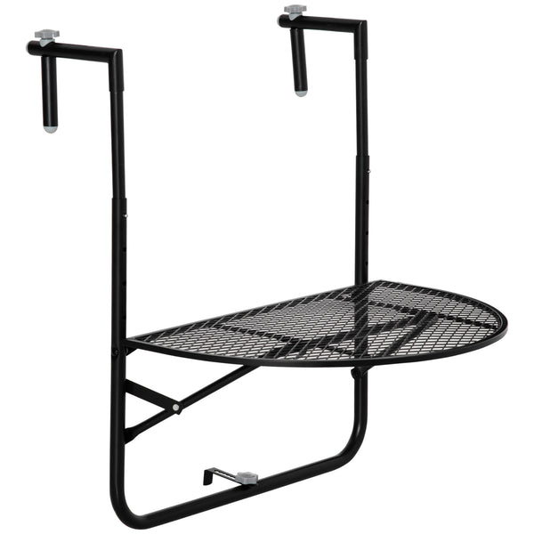 acquista Klappbarer Geländertisch 60x60x57-72 cm aus schwarzem Metall