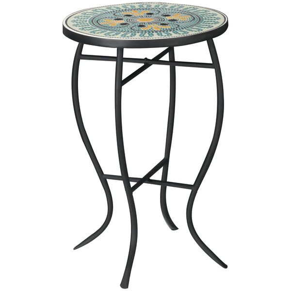 sconto Garten Couchtisch Ø35,5x53,5 cm aus Metall mit Mosaik