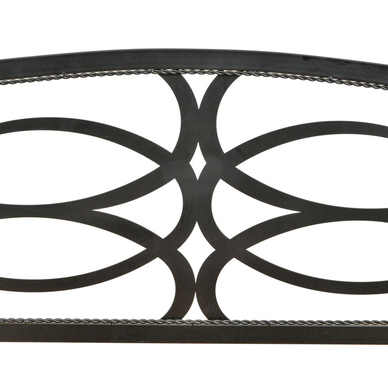 Panchina da Giardino 2 Posti 127x52x88 cm in Metallo e Legno Nero-7