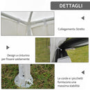 Gazebo in Tessuto PE con Zanzariera Bianco 4x3m -6