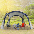 Tenda da Spiaggia Campeggio Pieghevole Protezione UV Bianco e Blu 3.5x3.5x2.3m -2