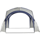 Tenda da Spiaggia Campeggio Pieghevole Protezione UV Bianco e Blu 3.5x3.5x2.3m -4