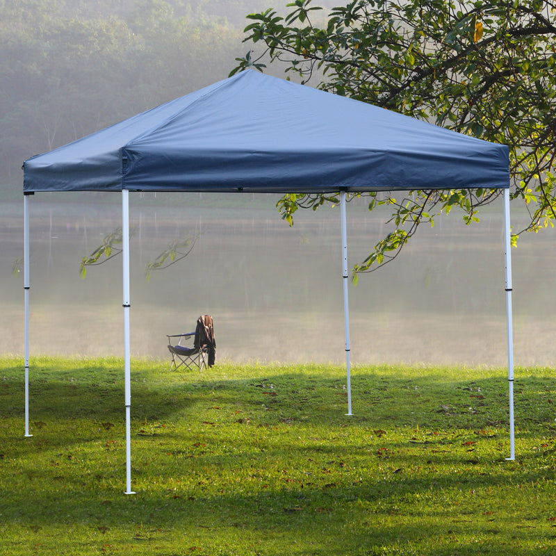 Gazebo da Giardino 2.5x2.5m in Acciaio Pieghevole Tessuto Oxford Blu -2