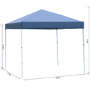 Gazebo da Giardino 2.5x2.5m in Acciaio Pieghevole Tessuto Oxford Blu -3