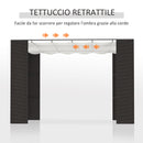 Pergola da Giardino 2,98x2,98x2m in Metallo e Rattan Nero-5