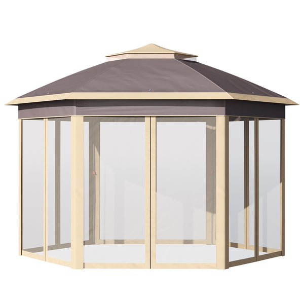 prezzo Gartenpavillon 405 x 340 x 285 cm mit beigem Moskitonetz