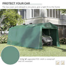 Tendone Garage per Auto Attrezzi 600x255-310x255 cm in Acciaio e PVC Verde Scuro-7