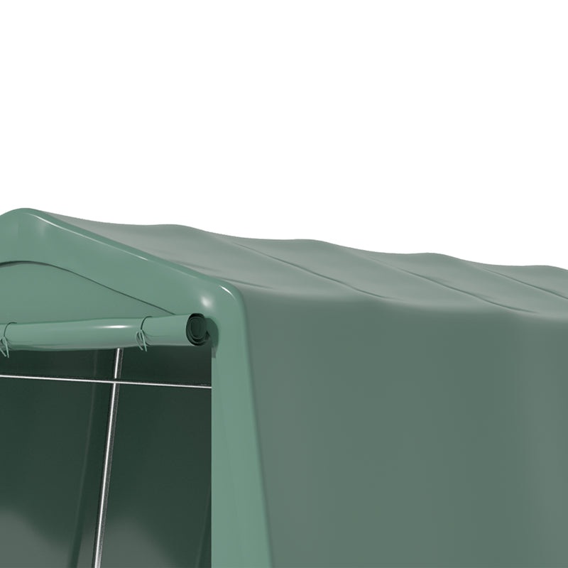 Tendone Garage per Auto Attrezzi 600x255-310x255 cm in Acciaio e PVC Verde Scuro-9