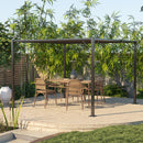 Pergola da Giardino 2,95x2,95m in Alluminio e Acciaio Grigio-2